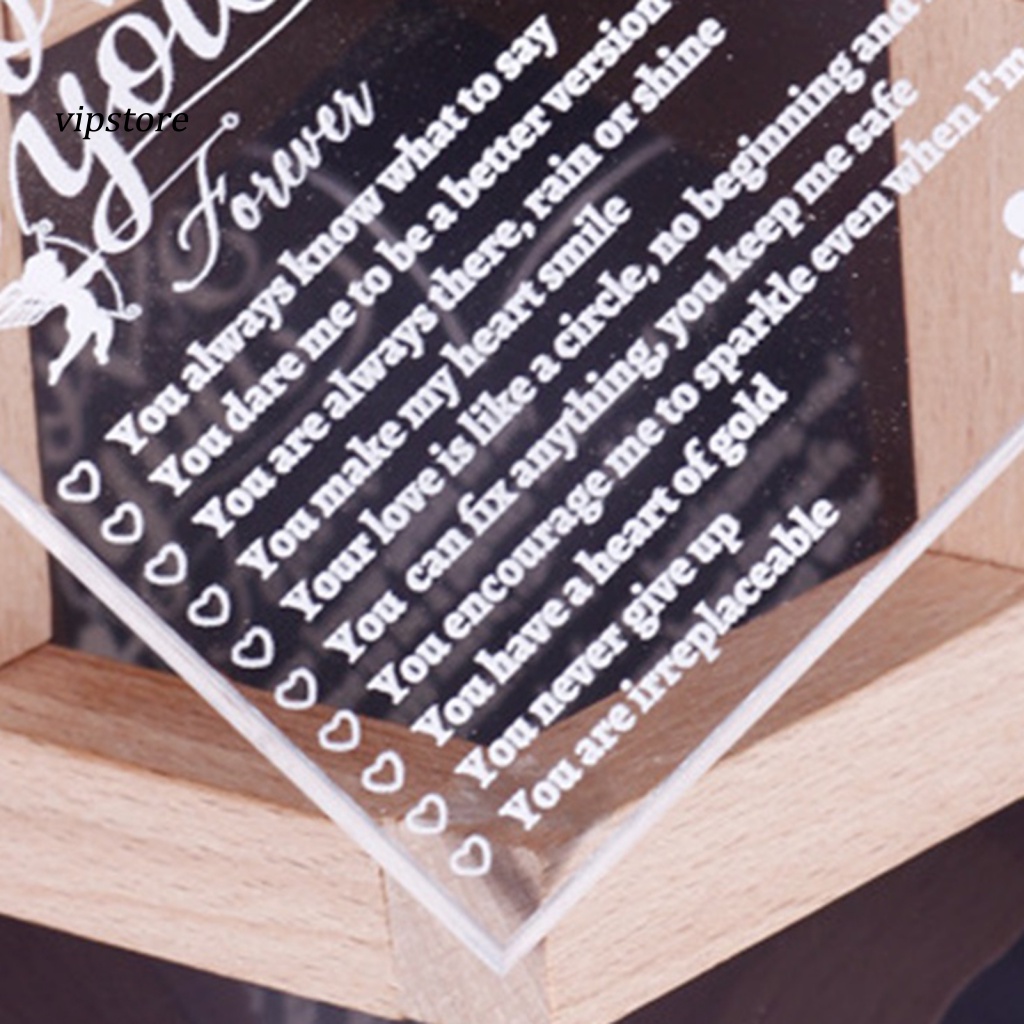 Thiệp Kỷ Niệm Bằng Acrylic Hình Trái Tim Thiết Kế Tối Giản Lãng Mạn