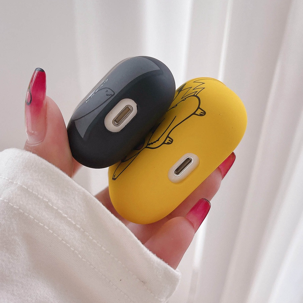 Vỏ Bảo Vệ Hộp Sạc Tai Nghe AirPods Pro 1 2 3 Pro2 Bằng TPU Dẻo Dạ Quang Màu Vàng / Xám Hình Pikachu Dễ Thương