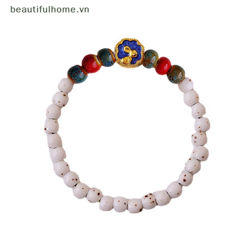 [beautifulhome] Vòng Tay Hạt Gốm Sứ Hình Thỏ Dễ Thương Phong Cách Trung Hoa Làm Quà Tặng Trang Sức Đám Cưới / Năm Mới [beauty]