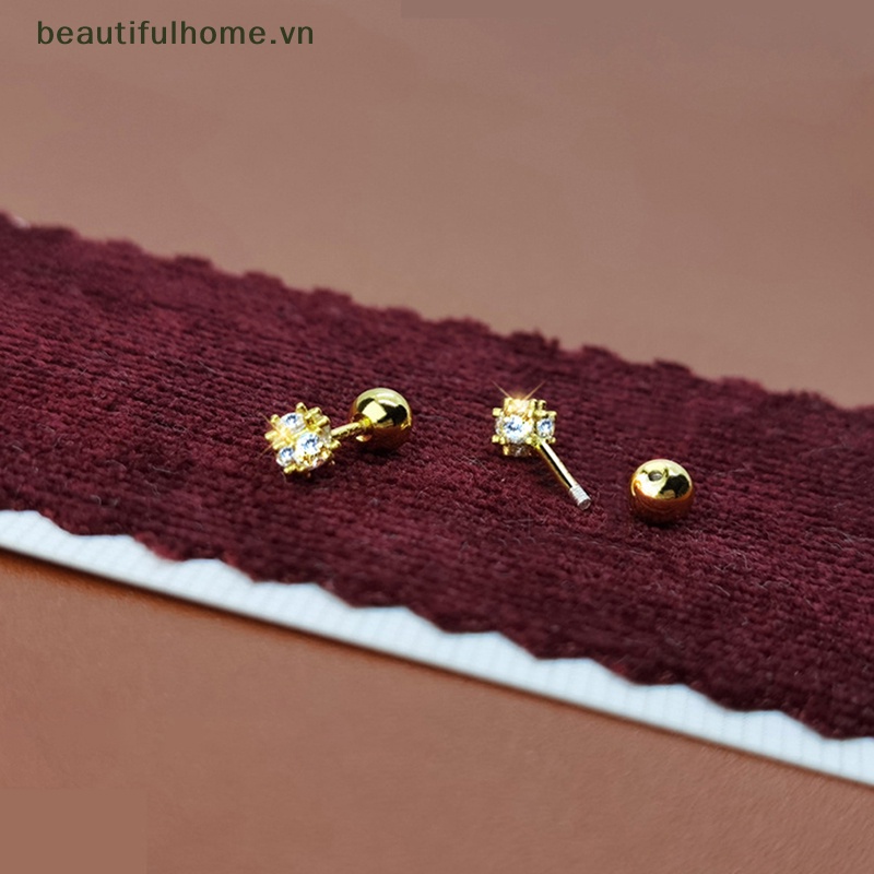 1 Đôi Bông Tai Hình Học Xoắn Ốc Đính Đá Zircon Thời Trang Cho Nữ