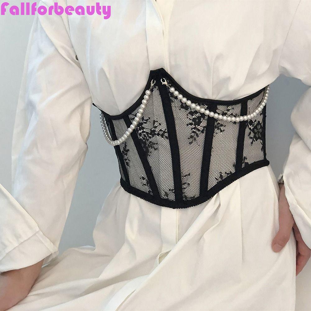 Thắt Lưng Trong Suốt Bản Rộng Phối Ren Hoa Đơn Giản Cá Tính