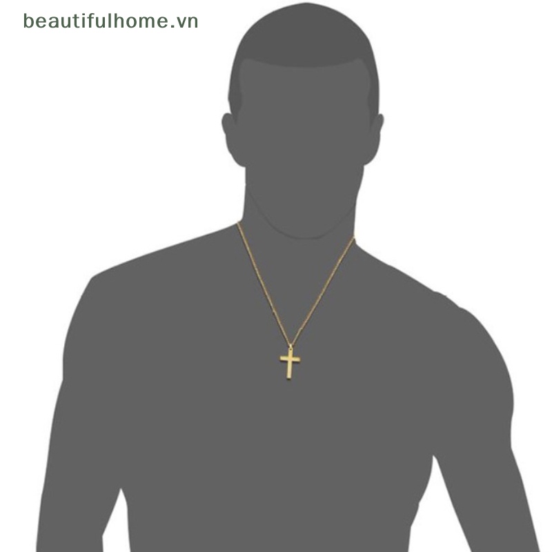 Vòng cổ Mặt Thánh Giá Bằng Thép Không Gỉ Phong Cách Vintage Cho Nam