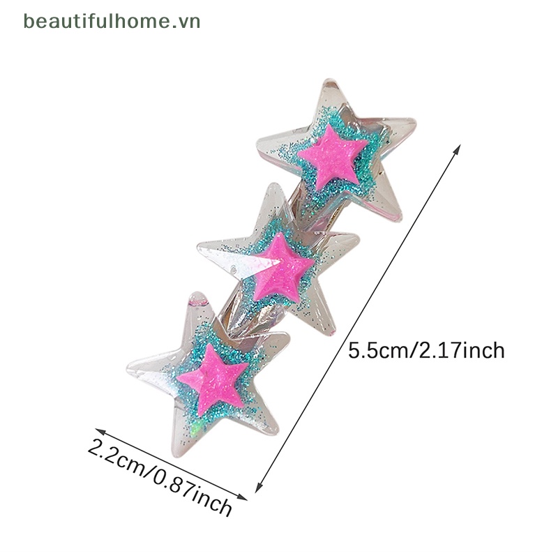 Kẹp Tóc Ba Chấu Hình Ngôi Sao Lấp Lánh Thời Trang Mới Y2K Cho Nữ