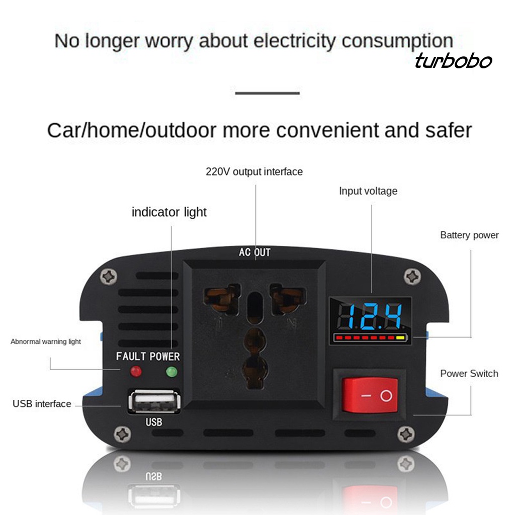 Bộ Chuyển Đổi Nguồn Điện 1600W 12 / 24 / 48 / 60V Sang 220V Cho Xe Hơi