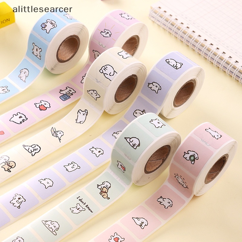 Cuộn 500 Nhãn Dán Trang Trí Sổ Tay / Lều Sinh Nhật / Lễ Kỷ Niệm Hình Chú Chó Dễ Thương DIY
