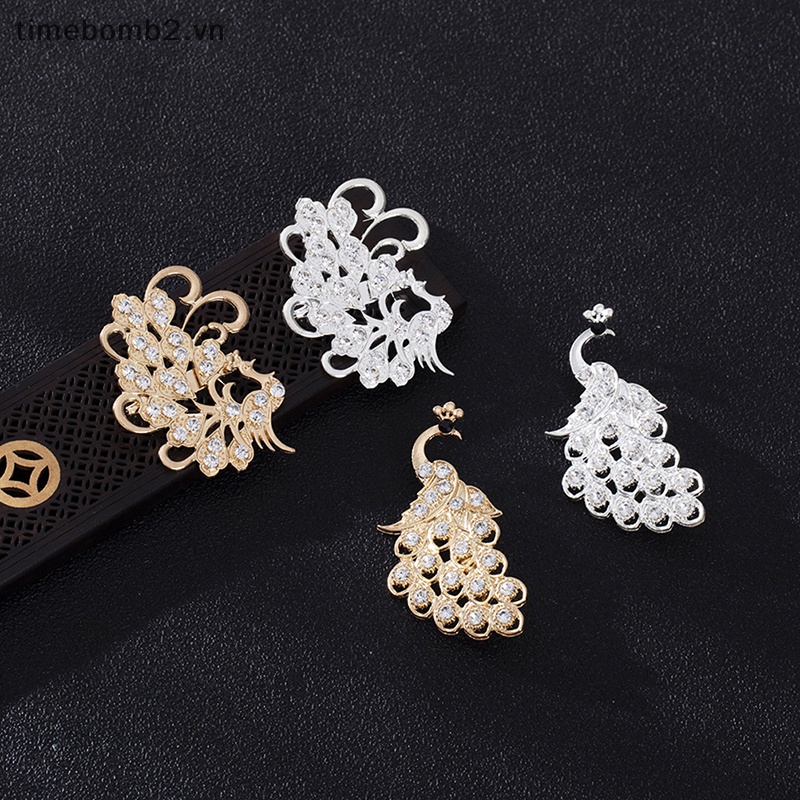 Ghim Cài Áo Hình Chim Công Đính Đá Thời Trang Cho Nữ