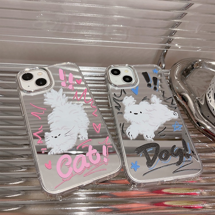 Ốp Điện Thoại Silicon Mềm Chống Sốc Tráng Gương Hình Mèo Hoạt Hình Thời Trang Cho iPhone 14 13 12 11 Pro Max 14 Plus