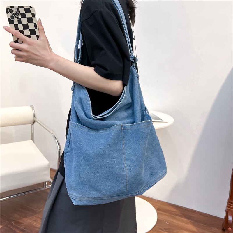 Ba Lô Vải Denim Phong Cách Hàn Quốc Dành Cho Nữ