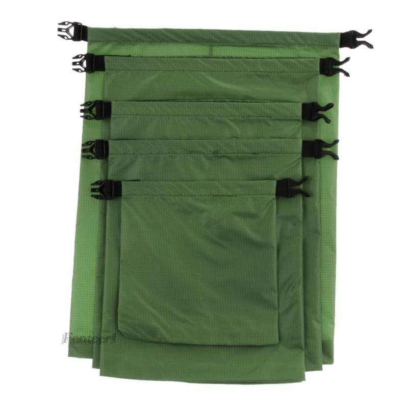 [Fenteer1] Bộ Túi Đựng Đồ Câu Cá / Cắm Trại Chống Nước 5 Kích Cỡ Màu Đỏ