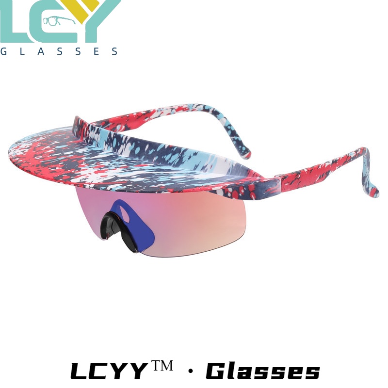 Kính râm thời trang khung lớn màu sắc rực rỡ đi xe thể thao ngoài trời kính