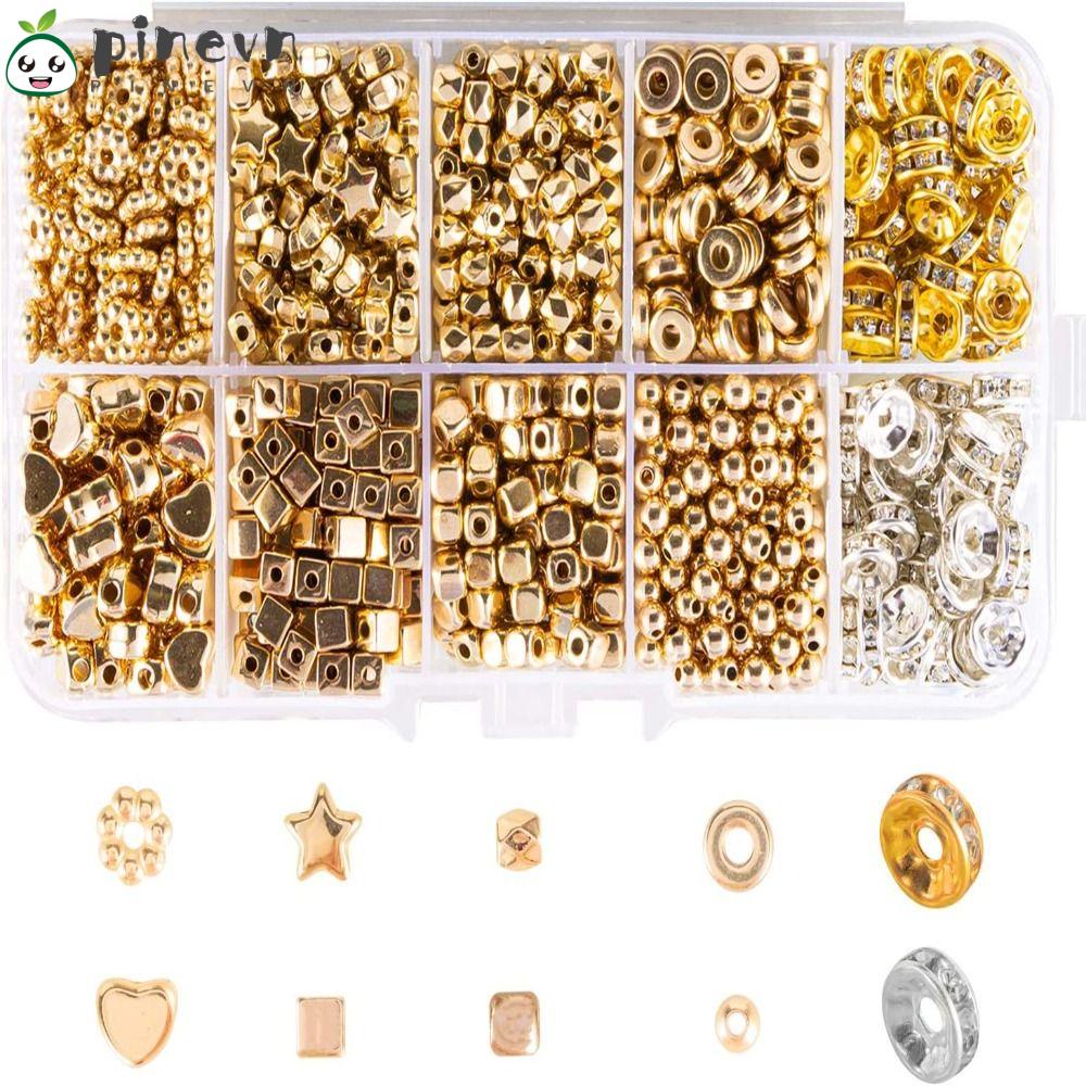 Set 1240 Hạt Xỏ Lỗ Tròn Dùng Để Làm Trang Sức Thủ Công