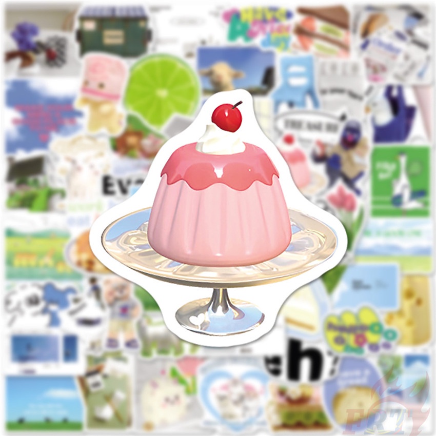 Bộ 100 Cái ❉ Ins Nhãn Dán Nghệ Thuật Trẻ Trung Dòng A Green &amp; Tím ❉ Sticker Dán Tường Chống Thấm Nước Họa Tiết Doodle Hợp Thời Trang