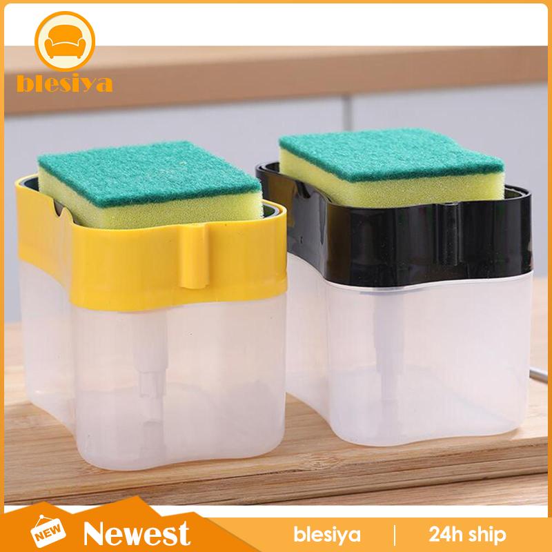 Bình Đựng Xà Phòng 2 Trong 1 Có Giá Đỡ Bọt Biển Rửa Chén Tiện Dụng