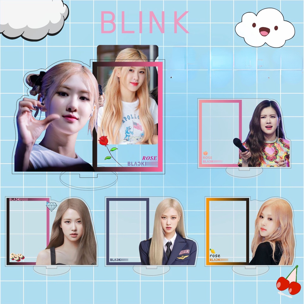 Bảng Hiệu Đứng Bằng Acrylic Kpop Bp Hoa Hồng Trang Trí Khung Ảnh