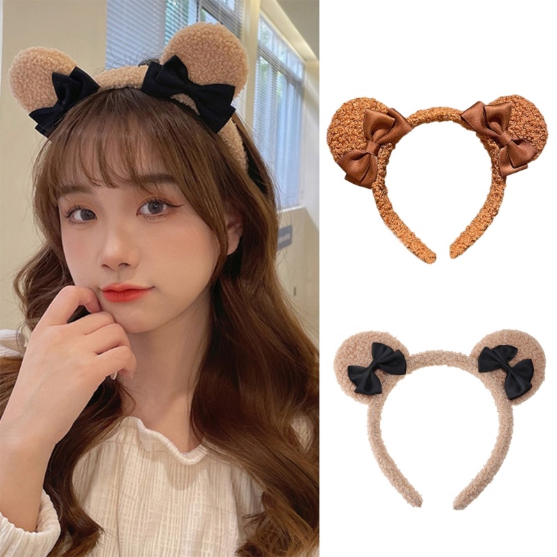 Flgo Băng Đô Cài Tóc Lông Xù Chống Trượt Hình Động Vật Hoạt Hình Đáng Yêu