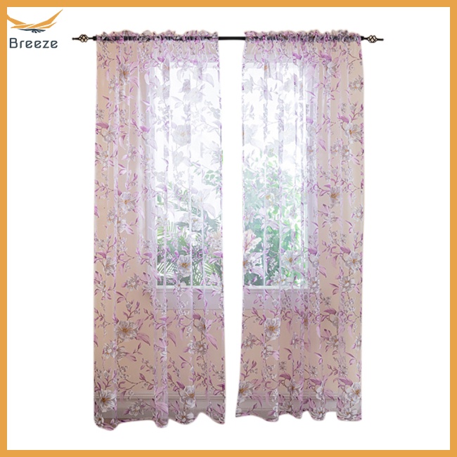 Rèm Cửa Sổ Bỏ Túi In Họa Tiết Hoa Giảm Tiếng Ồn Tiện Dụng Trang Trí Nhà Cửa