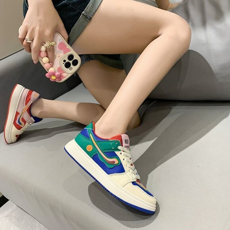 Yuanyang Giày Thể Thao Da Mềm Đế Cao Su Thời Trang Cho Nữ