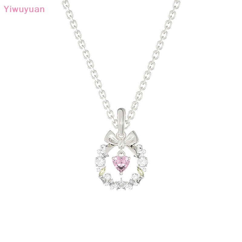 < Yiwuyuan > Vòng cổ Vòng Hoa Đính Đá Zircon Màu Bạc Đơn Giản Phong Cách Hàn Quốc Cho Nữ Mới