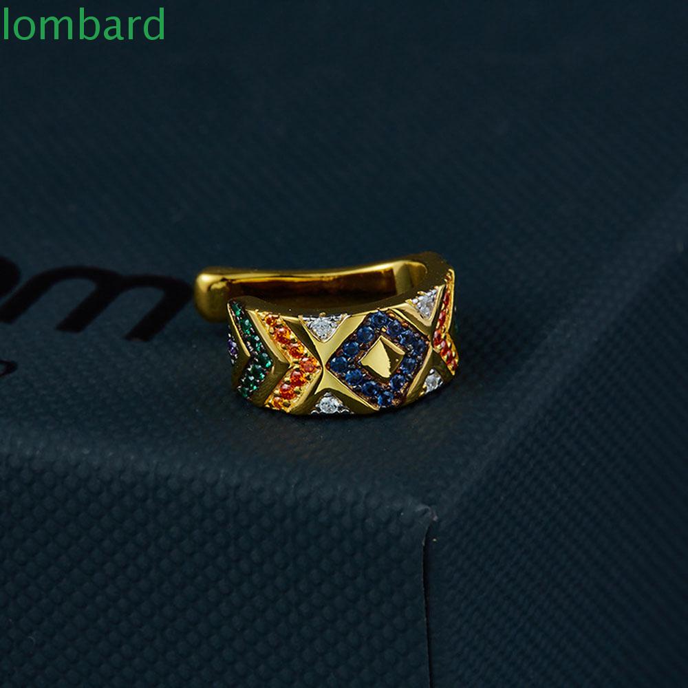 Bông Tai Dạng Kẹp Họa Tiết Kẻ Sọc Nhiều Màu Sắc Phong Cách Dân Tộc Cho Nữ