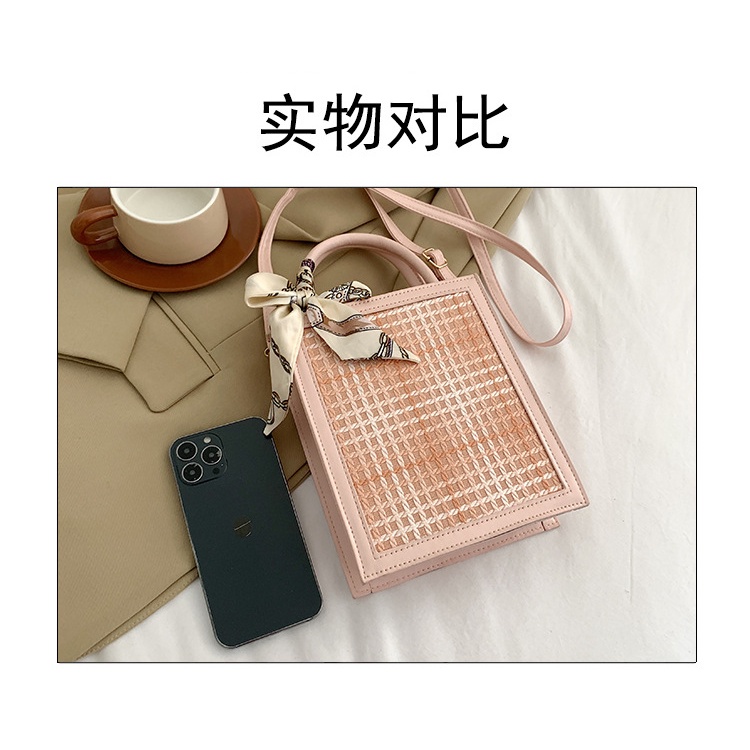 Túi Xách Đeo Vai Hình Vuông Cỡ Nhỏ Họa Tiết Kẻ Sọc Thời Trang Mùa Hè 2023