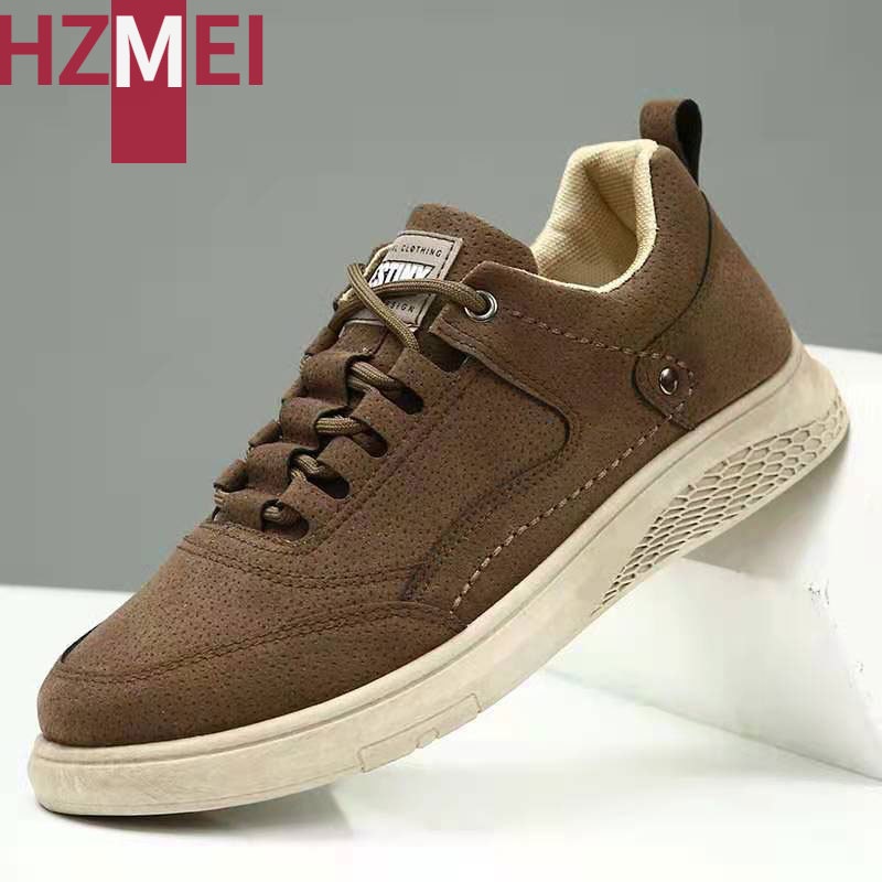 Huizumei Giày Bốt Mũi Tròn Thời Trang Hàn Quốc Cá Tính Cho Nam