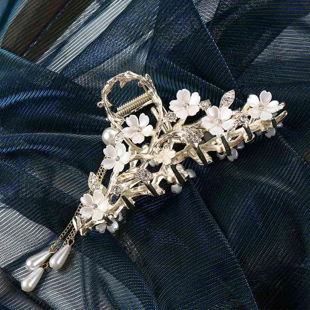 26EDIE Kẹp Tóc Càng Cua Đính Hoa Nhỏ Thiết Kế Sáng Tạo Ngọt Ngào