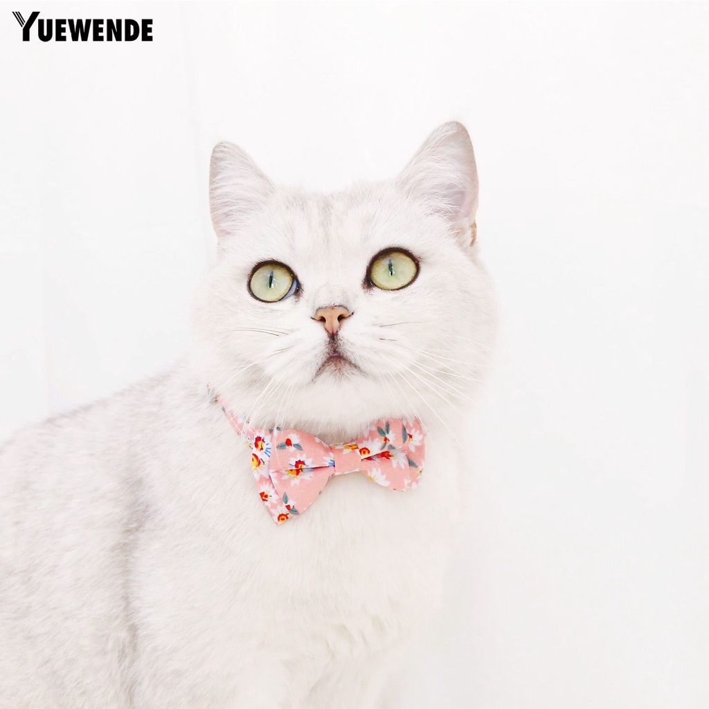 Vòng Cổ Polyester Cotton Thiết Kế Thắt Nơ Có Thể Điều Chỉnh Gắn Chuông Cho Thú Cưng