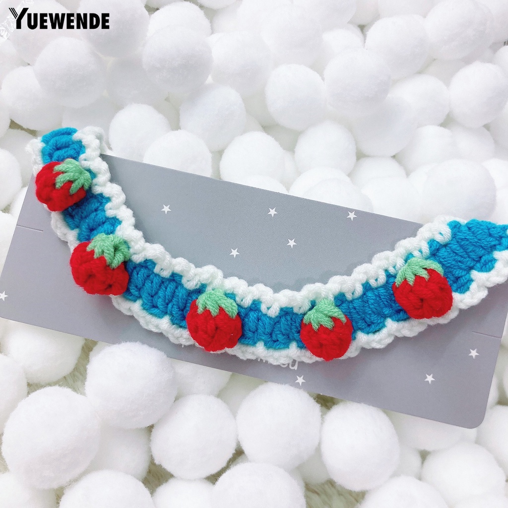 Khăn Choàng Cổ Đan Len Họa Tiết Dâu Tây Dễ Thương Cho Thú Cưng