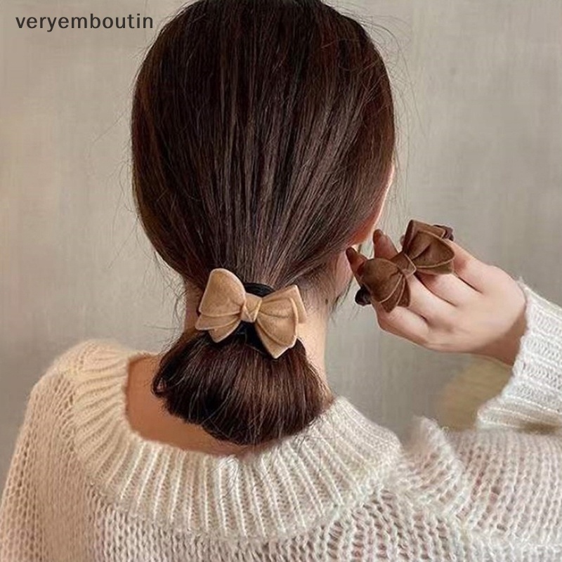 Dây Buộc Tóc Đuôi Ngựa Co Giãn Cao Hình Trái Tim Màu Cà Phê Thời Trang Mùa Đông Dành Cho Thanh Thiếu Niên n