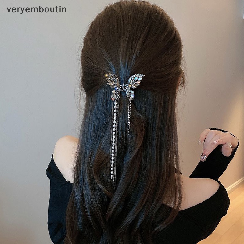 Kẹp Tóc Cá Mập Đính Ngọc Trai Và Bướm Bằng Hợp Kim Phong Cách Hàn Quốc Cho Nữ