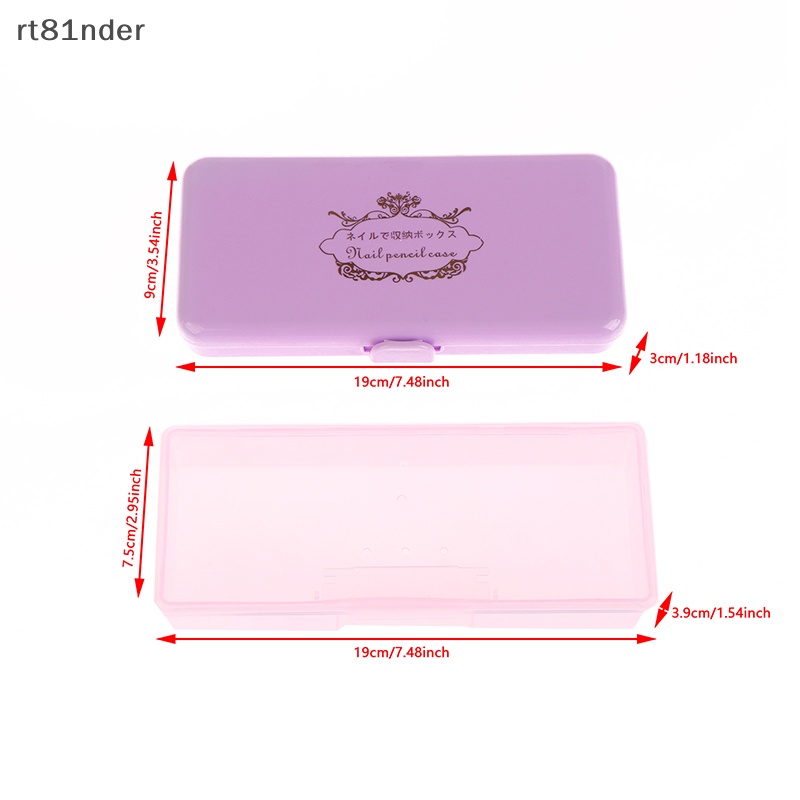 Rt Hộp Nhựa Rỗng Hình Chữ Nhật Đựng Phụ Kiện Làm Móng Nghệ Thuật