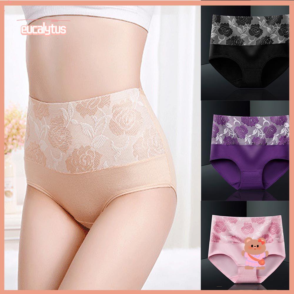 Quần Lót Cotton Mềm Mại Lưng Cao Phối Ren Gợi Cảm Cho Nữ