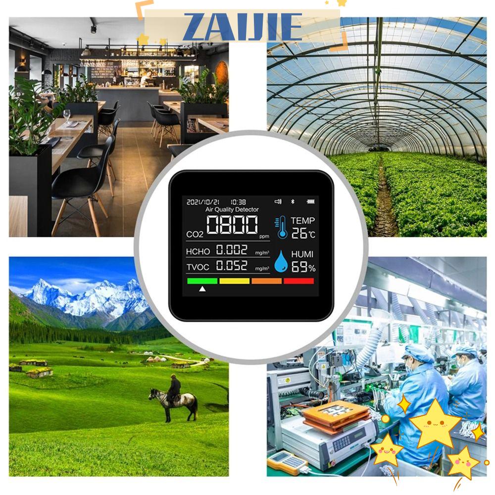 Máy Đo Độ Ẩm / Nhiệt Độ Không Khí Carbon Dioxide 9 Trong 1 ZAIJIE24