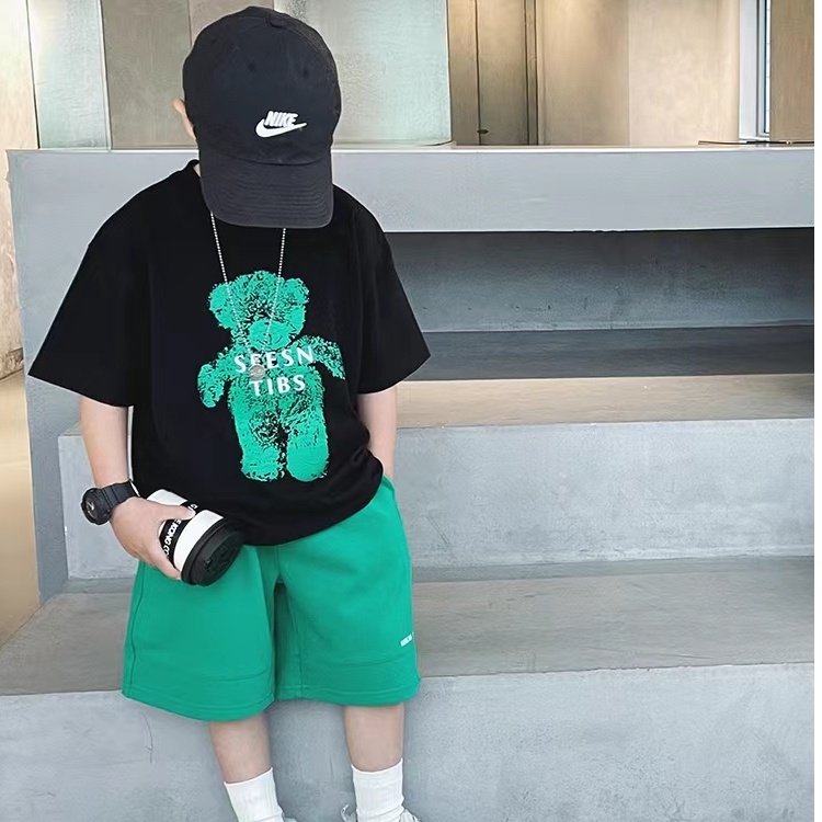 Áo Thun 100% Cotton Tay Ngắn Dáng Rộng Unisex Cho Bé Từ 2-14 Tuổi