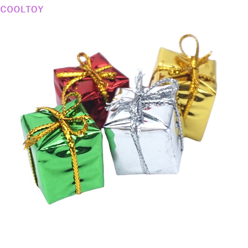 Bộ 4 Hộp Quà Giáng Sinh Màu Sắc Hình Khối Lập Phương Tỷ Lệ 1: 12 Dùng Trang Trí Nhà Búp Bê