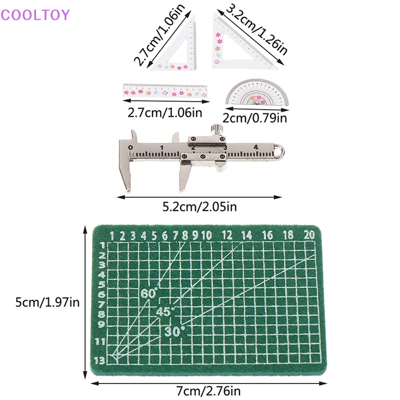 1 Bộ Thước Đo Góc Tam Giác Tỉ Lệ 1: 12 Trang Trí Nhà Búp Bê