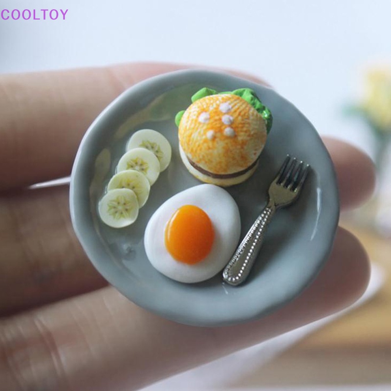 Set Mô Hình Bữa Sáng + Khay Đựng Thức Ăn Sáng + Khay Đựng Dành Cho Nhà Búp Bê Tỷ Lệ 1: