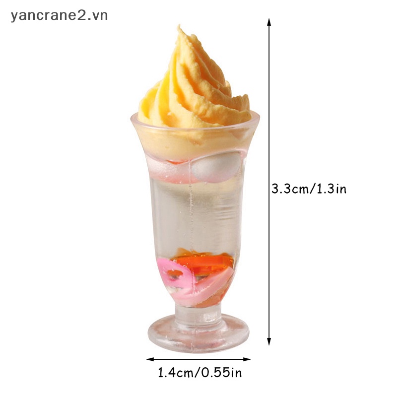 Set 2 Ly Kem / Sữa / Thức Ăn Trang Trí Nhà Búp Bê 1: 12