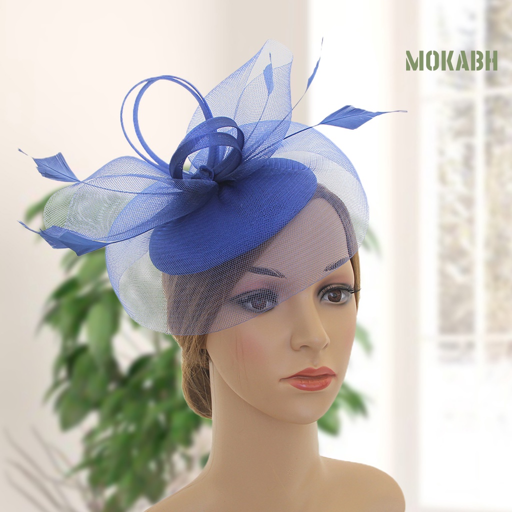 Cài Tóc Lưới Hình Bông Hoa Đính Lông Vũ Đa Năng Phong Cách Vintage Cho Tiệc Trà