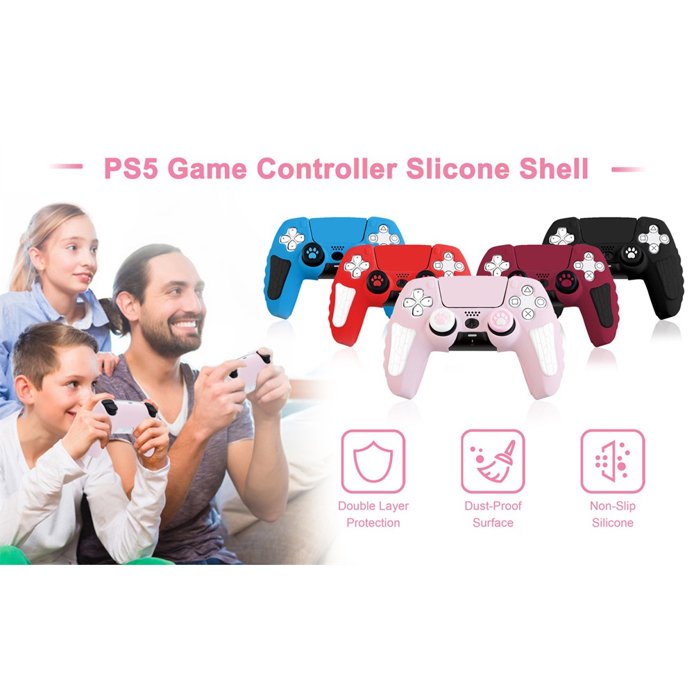 Vỏ Bọc Silicon Hình Chân Mèo Dễ Thương Cho Tay Cầm Chơi Game PS5