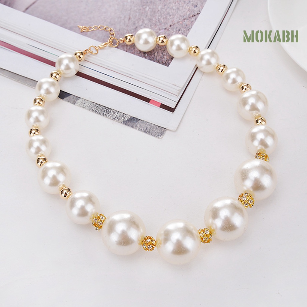 Vòng cổ Hợp Kim Dáng Ngắn Đính Ngọc Trai Giả Thời Trang Cho Nữ