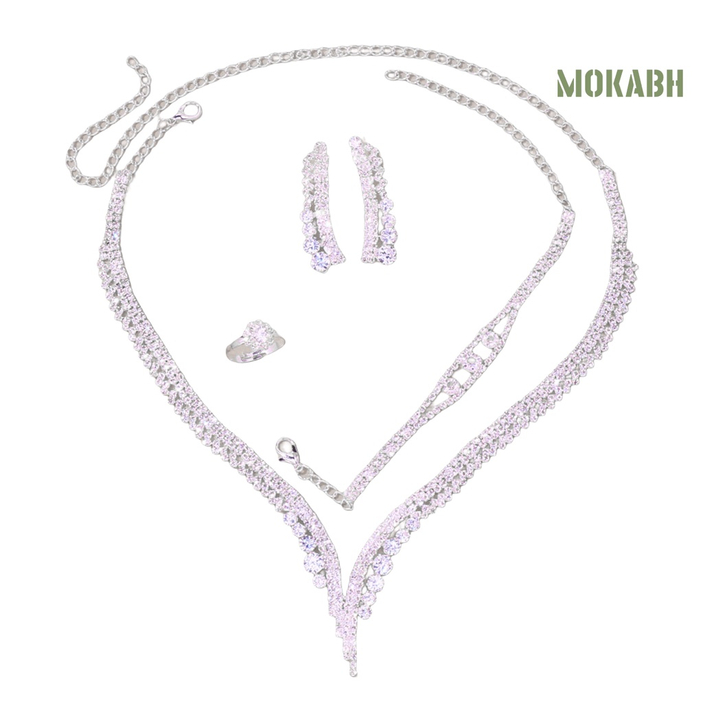 1 Bộ Trang Sức Đính Đá Lấp Lánh Sang Trọng Cho Cô Dâu