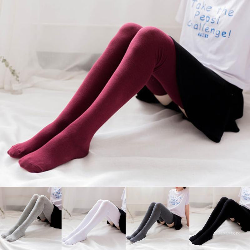 XIXI 1 Đôi Tất Chân Cao Qua Gối Vải Cotton Giữ Ấm Thời Trang Cho Nữ