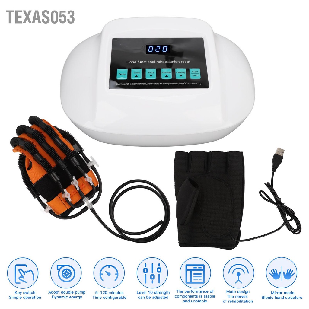 Texas053 Nẹp phục hồi chức năng ngón tay Van khí Gương trái Găng Tay phải Huấn luyện hồng ngoại Phích cắm US 110‑240V
