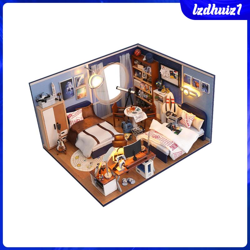 Mô Hình Nhà Búp Bê Bằng Gỗ Có Đèn Nghệ Thuật Thời Trang