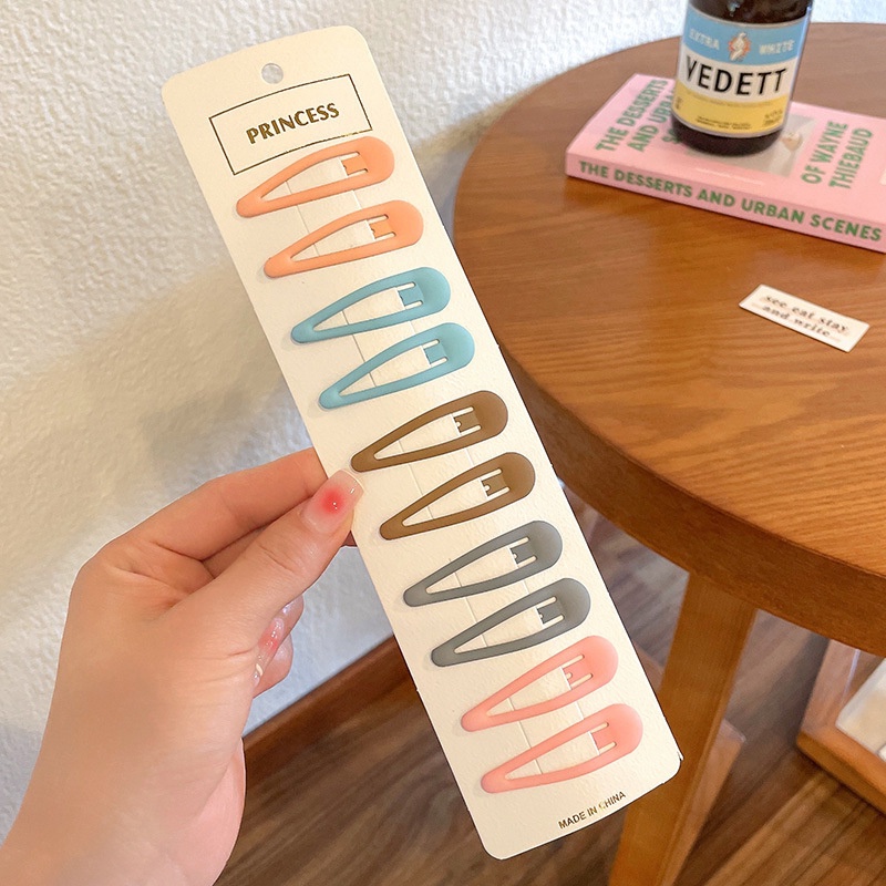 Set 10 Kẹp Tóc Trơn Màu Xinh Xắn Dành Cho Bé Gái