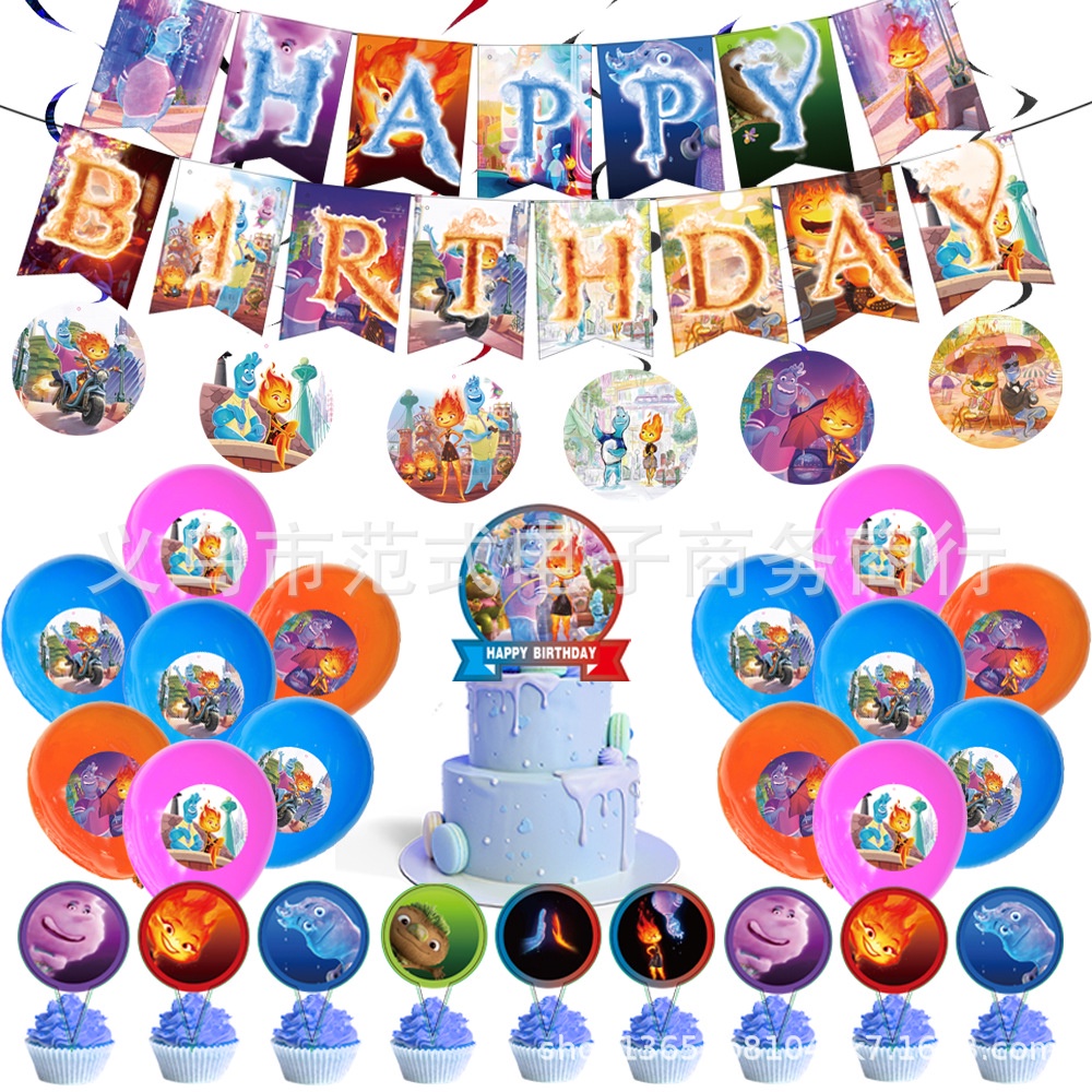 Khăn Trải Bàn Ăn Chủ Đề Nguyên Tố Kira Trang Trí Tiệc Sinh Nhật Cho Bé