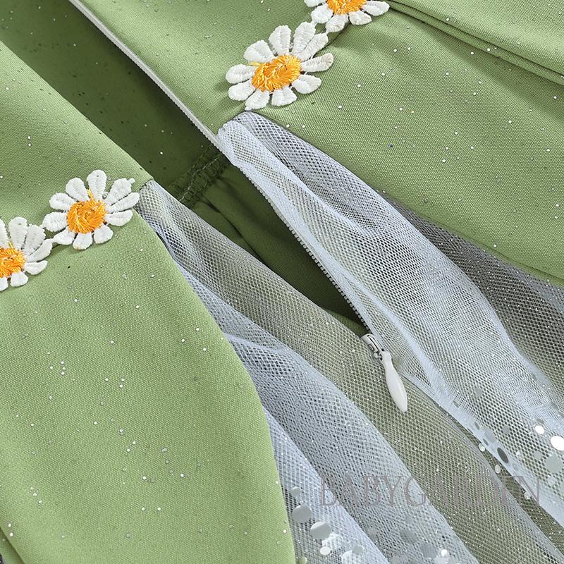 Đầm Công Chúa Mùa Hè Tay Áo Xòe Ghép Vải Tuyn Đính Kim Sa Thêu Hoa Cho Bé Gái 1-5 Tuổi