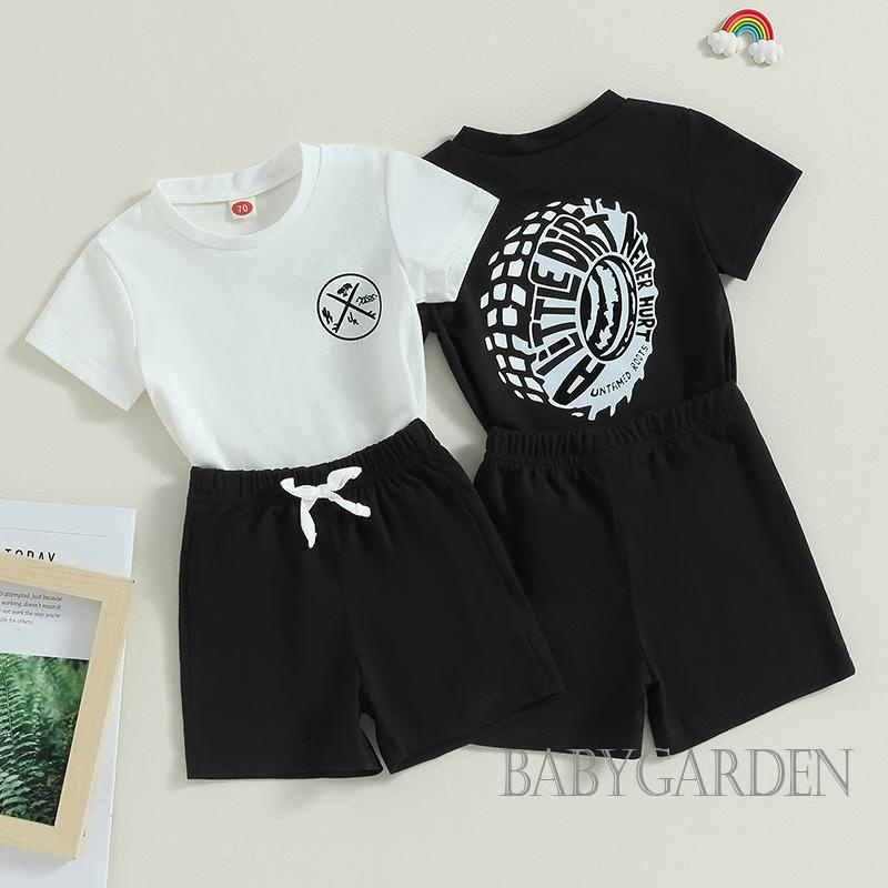 Set Áo Thun Tay Ngắn &amp; Quần Short Cho Bé Trai Từ 6 Tháng - 3 Tuổi