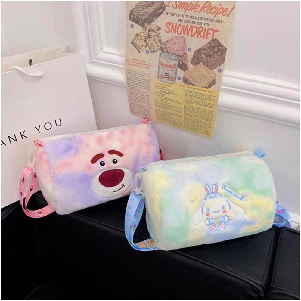 Sanrio Túi Đeo Chéo Cỡ Lớn Bằng Vải Lông Họa Tiết Melody / Cún Cinnamon Dành Cho Nữ